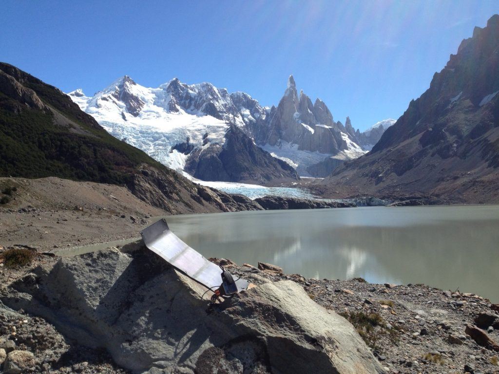 Panneau solaire portable en Patagonie