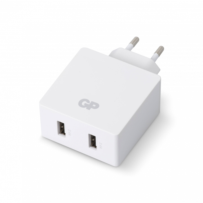 Basics - Chargeur secteur USB double port 2,4 A Blanc : :  High-Tech