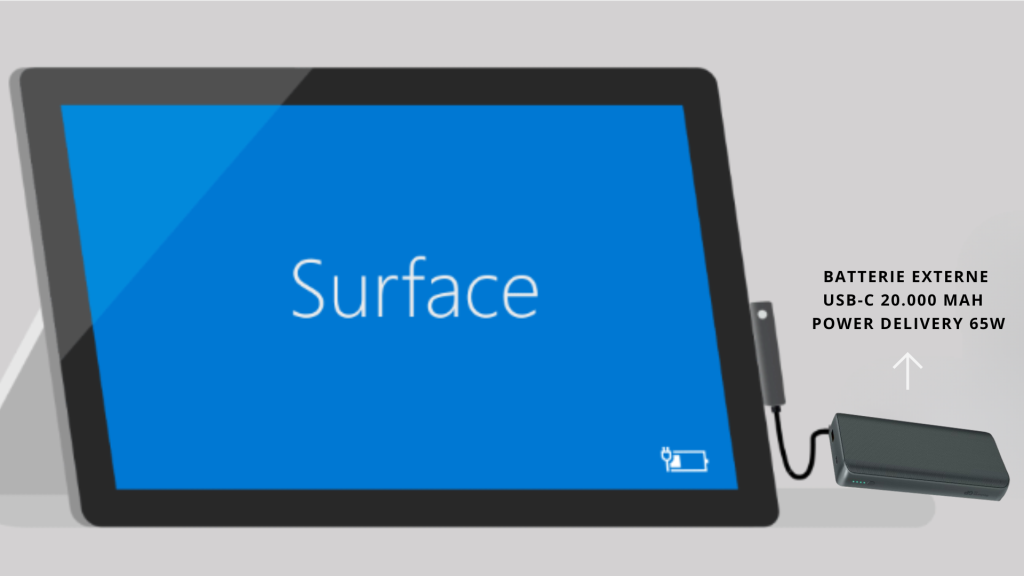 Le chargement d'un appareil Surface à l'aide d'un port USB-C