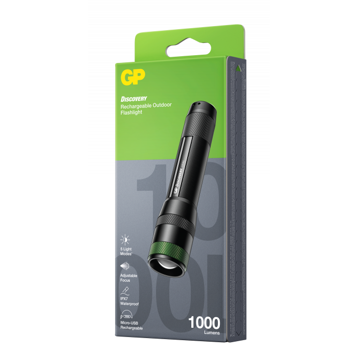 Lampe torche puissante 1000 lm IPX7, rechargeable USB