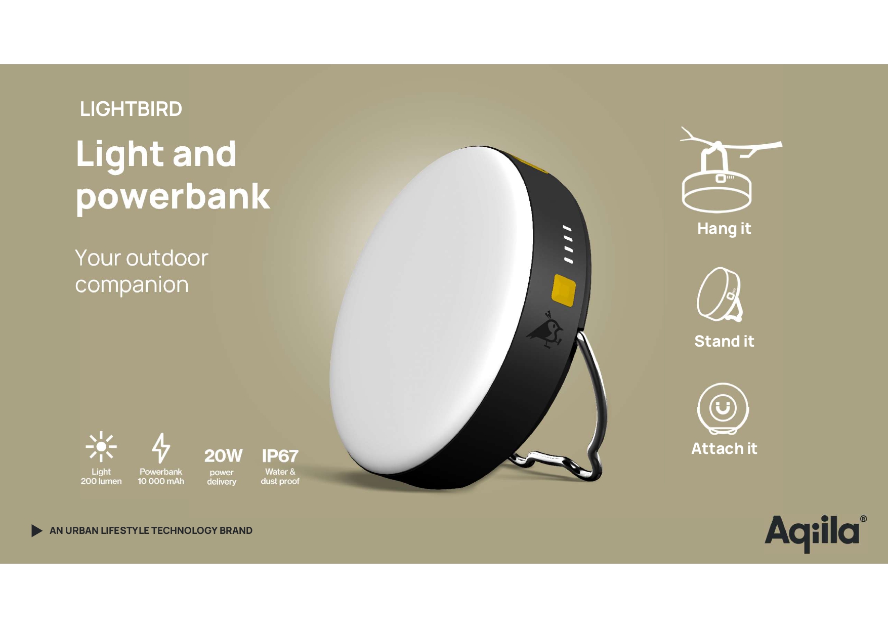 Aqiila lamp and powerbank