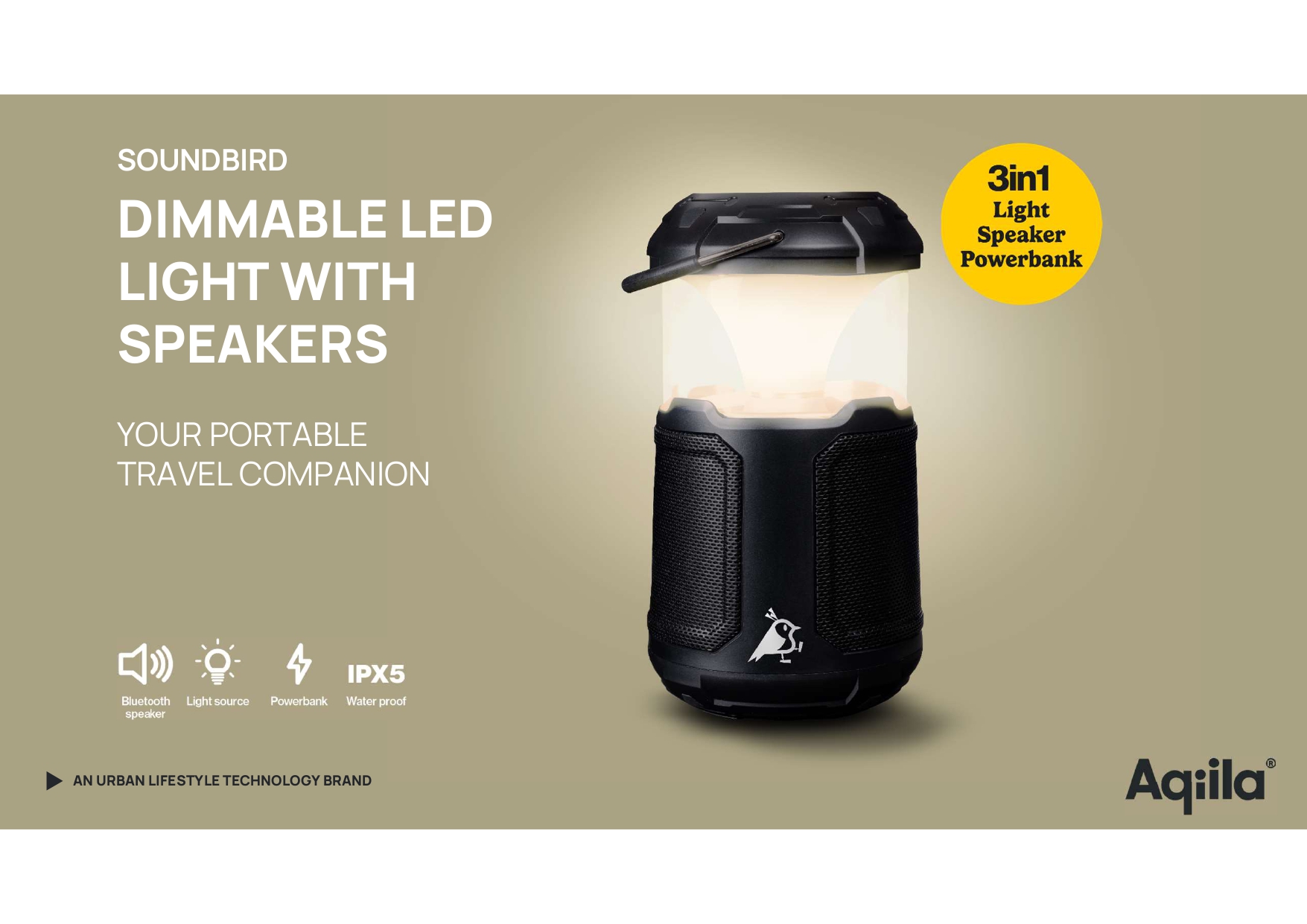 Soundbird, speaker and powerbank Aqiila