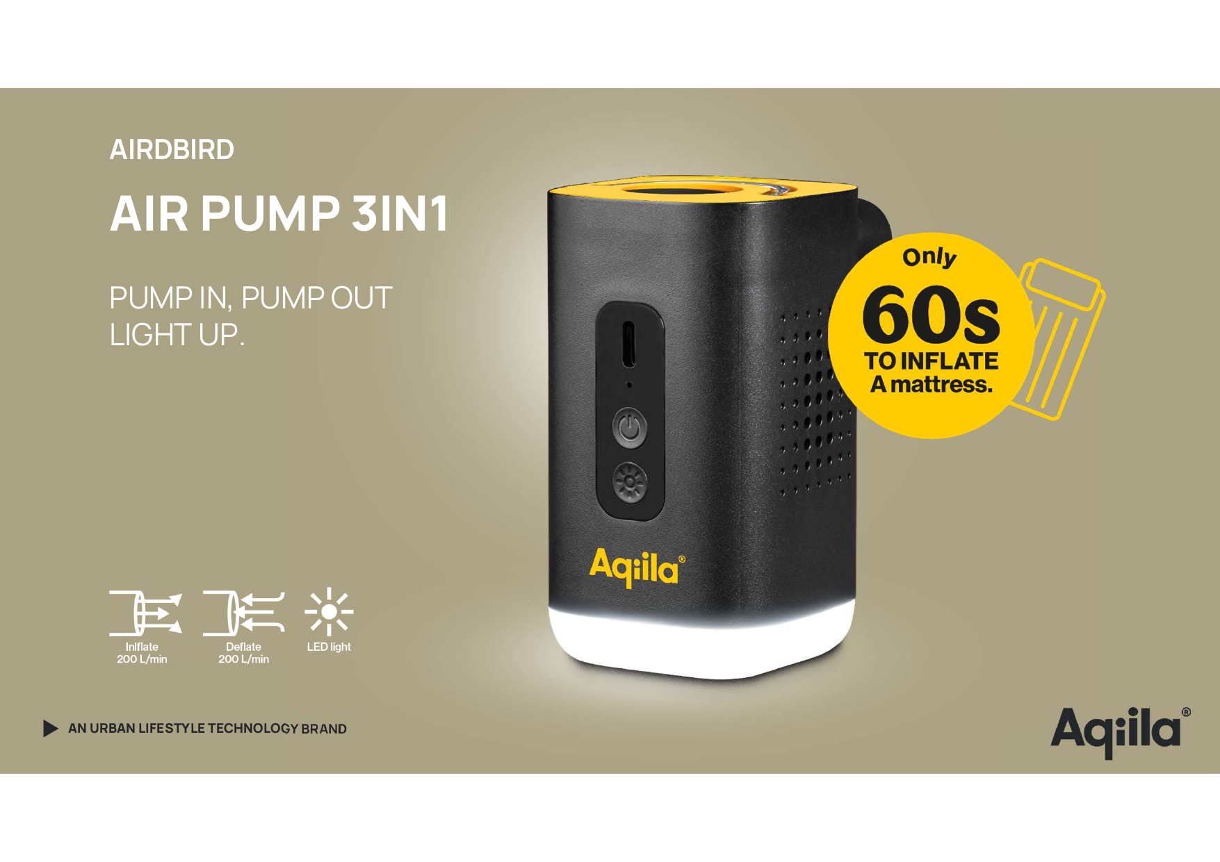 Air pump travel inflator Aqiila