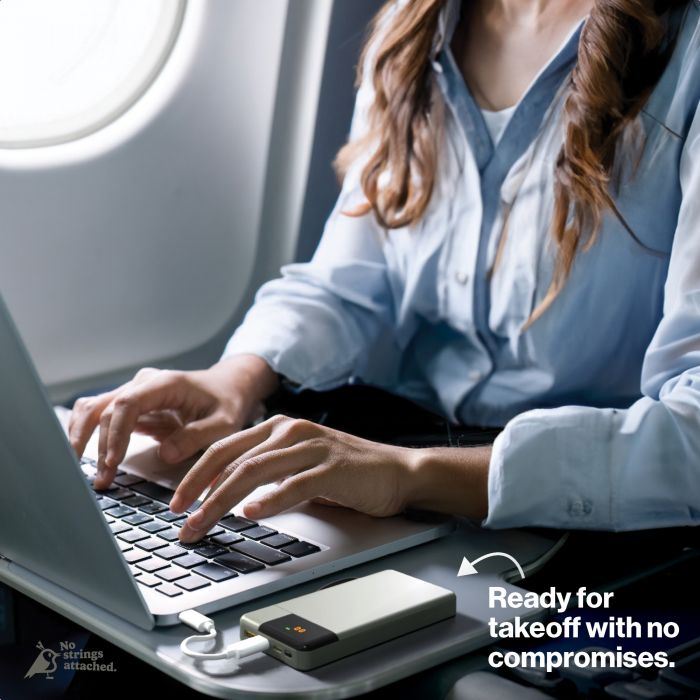 Aqiila external laptop battery for aircraft