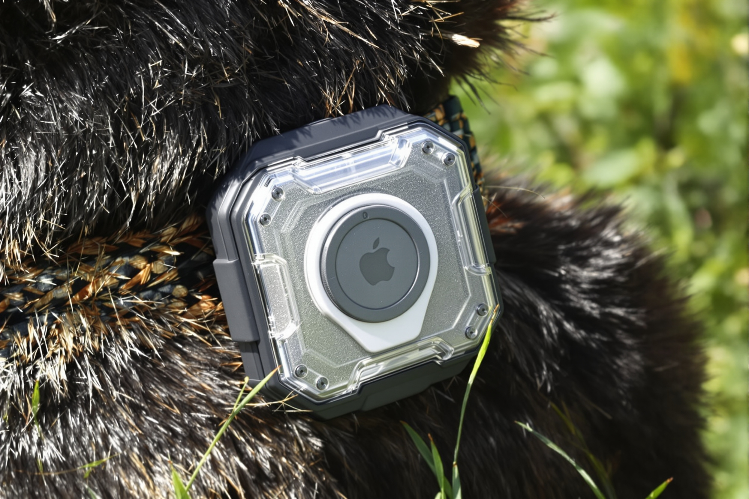 Boîtier de protection sécurisé pour AirTag sur collier canin
