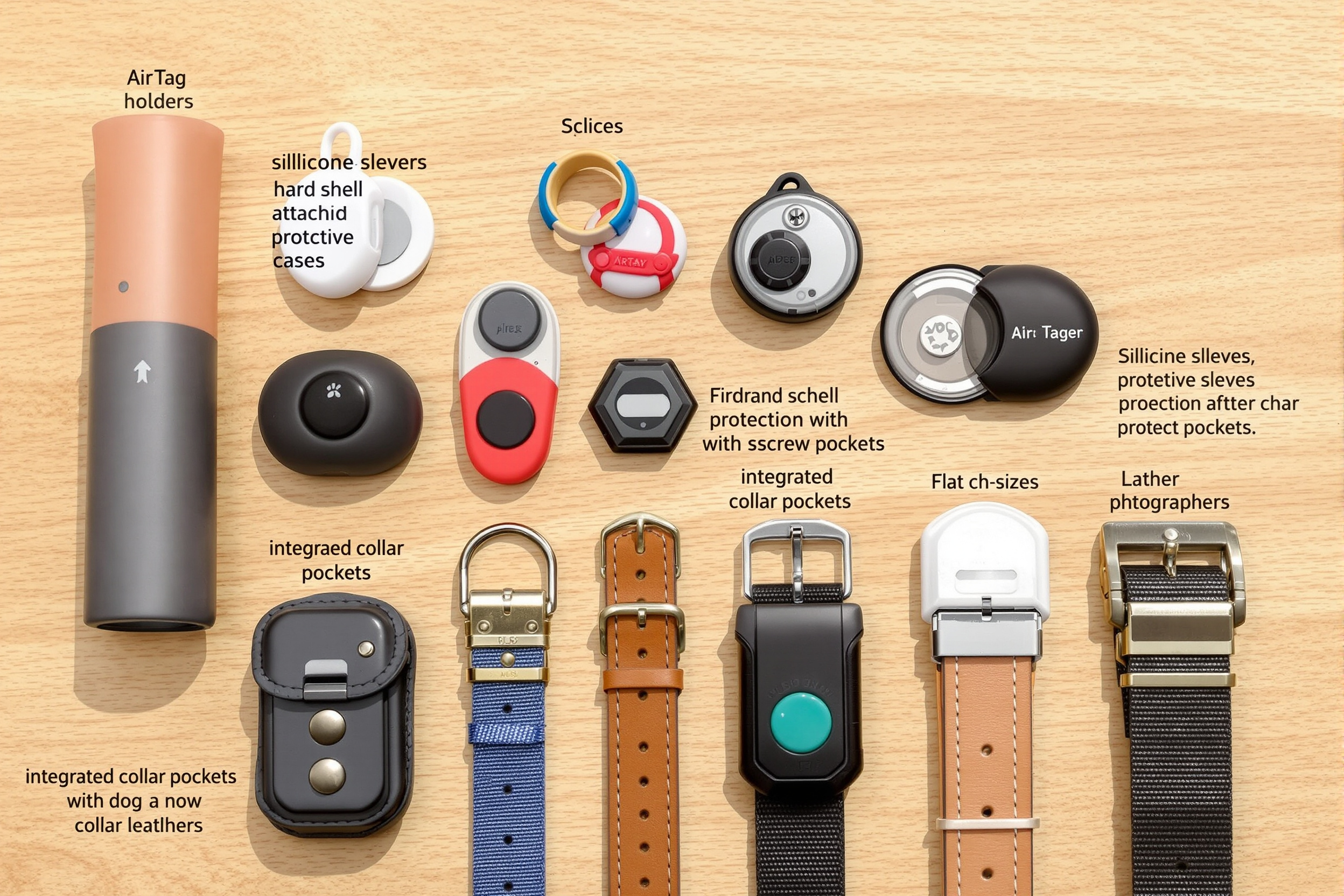Différents types de supports AirTag pour colliers canins