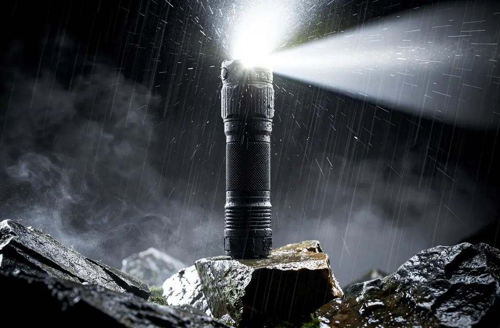 Lampe torche tactique robuste résistant aux intempéries dans des conditions extrêmes