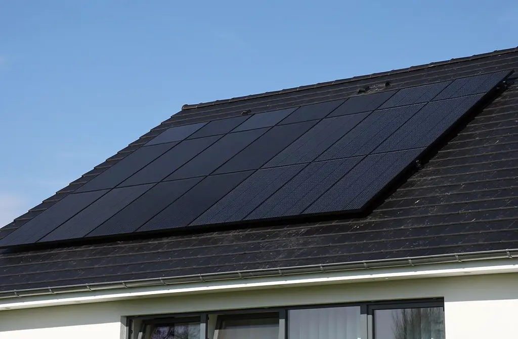 Installation de panneaux solaires 6kW sur le toit d'une maison résidentielle